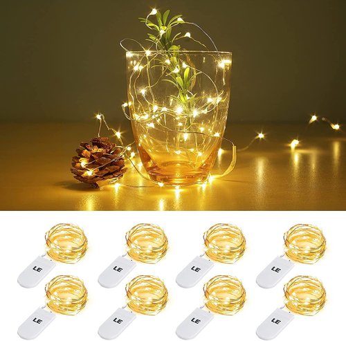 Lighting EVER Fairy Lights - 20 LED Battery Operated Mini String Lights for Crafts & Decor | 8 Pack