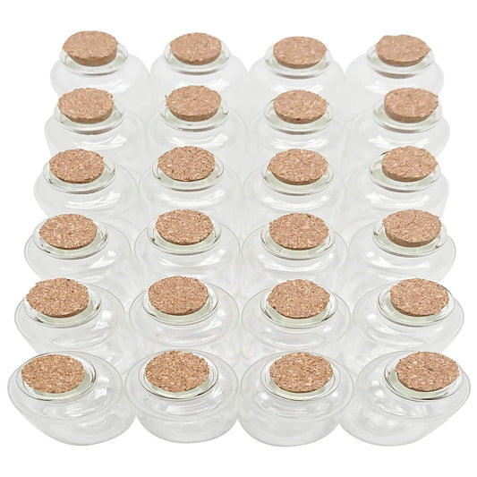 Axe Sickle 32 Pcs 30 mL Cork Stopper Glass Bottles 1 Ounce DIY Decoration Mini Wishing Glass Bottles for Potion, Party Favors, Weddings, Message in a Vials