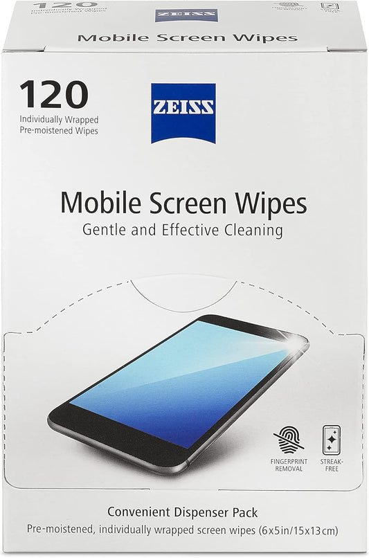 120 Count ZEISS Pre-Moistened Wipes, Screen Cleaner