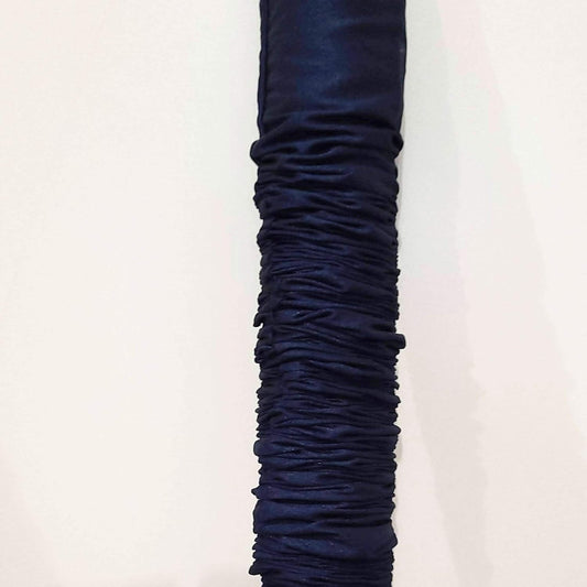 Bold Bedding 9 Cord & Chain Cover, feet Tube Type, Dupioni Faux Silk Fabric, Use for Chandelier, Lighting, Wires (Navy)