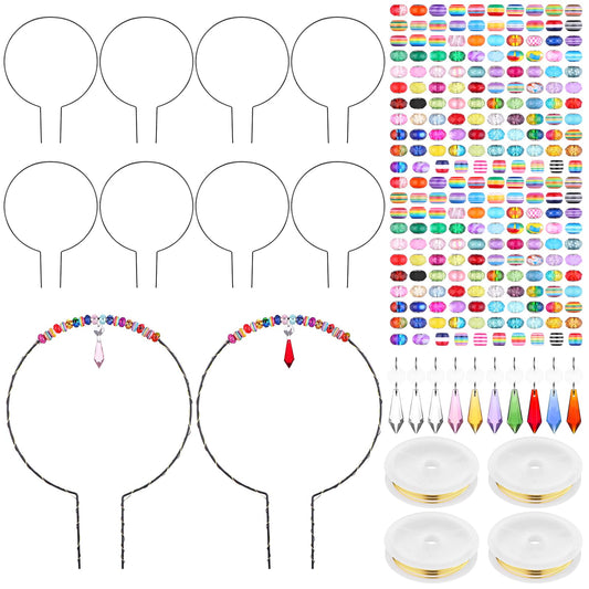 274Pcs Beaded Garden Stakes Kit Fairy Garden Stakes DIY Fairy Wand Garden Stake Beads Kits with 10 Colorful Crystal Charm 10 Round Arch Stand 250 Colorful Beads for Garden Craft Supplies