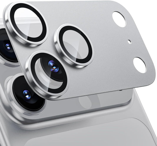 17 WSKEN for iPhone Pro Max Camera Lens Protector, [Military Grade Shatterproof] [Strong Adhesion] Metal Aluminum Alloy