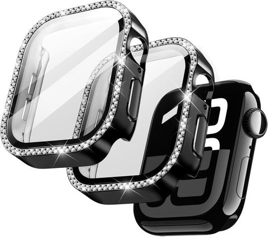 11/10 42mm, 2 Pack JETech Bling Diamond Case with Screen Protector for Apple Watch Series Overall Protective Cover