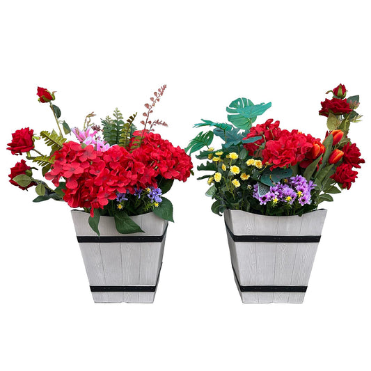 LLyFreira 2 Pack 13 Inch Plant Pots,Indoor & Outdoor Flower Pots,Plastic Planters