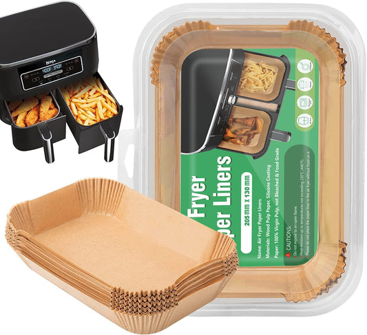 Ninja Air Fryer Liners - 100 Pcs Non-Stick Parchment Paper for DZ201, DZ401, DZ550 & More