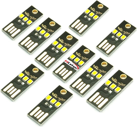 10PCS HiLetgo Super Mini USB Light Ultra Slim USB Light for Laptop/Keyboard/Camping