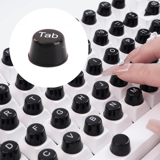 128 Set: 128 Long Nail Keyboard Stickers Piece Keyboard Bubbles - Protective Long Nail Keyboard Desktop Stickers (Black
