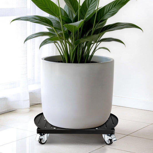 KEDSUM Plant Caddy with Wheels, Anti-Tip 4-Wheel 800LBS Heavy Duty Plant Stand, Adjustable Steel Panel for Versatile Use in 15-20 Inch Plant Stand, Rust-Resistant for Indoor Outdoor Flowerpot