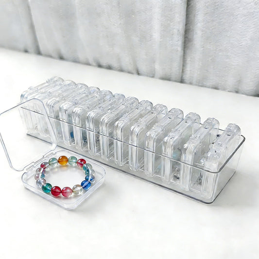 Bead Organizer Box with Lid, 14Pcs Small Beads Organizers and Storage Plastic Cases for Bracelet Making DIY, Jewelry, and Small Parts