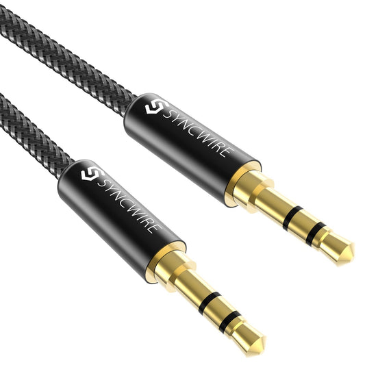 3.5mm (9.8ft/3m) SYNCWIRE Aux Cable Hi-Fi Sound Nylon Braided Auxiliary Audio Cable Adapter Male to Male AUX Cord