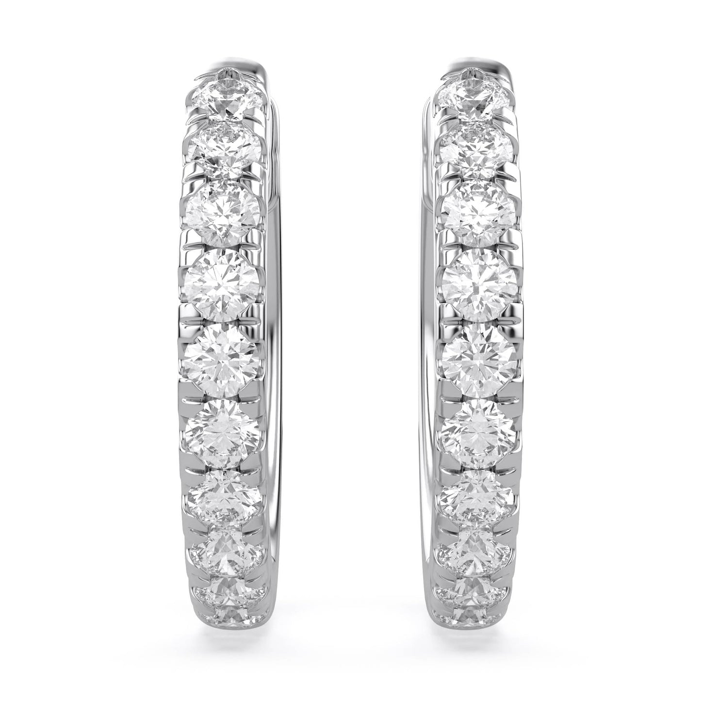 Huggie Hoop Earrings For Women, 1/4 Carat Round Shape Lab Grown Diamond Wedding Bridal Hoop Earrings In 14K White Gold Over Sterling Silver Jewelry for Her (0.25 Cttw)