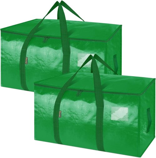 BALEINE Heavy-Duty Oversized Moving Bags - 2-Pack with Reinforced Handles | Light Green Storage Totes
