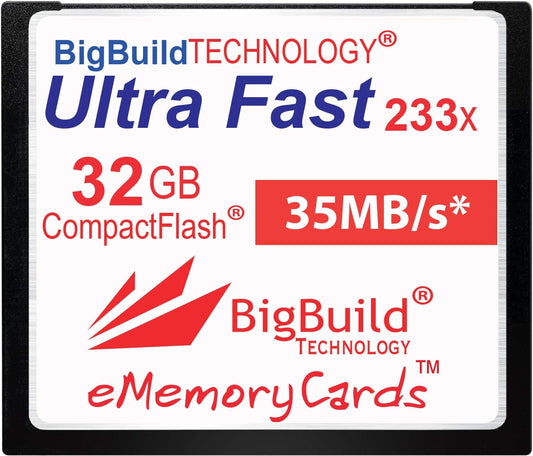 BigBuild Technology 32GB 35MB/s 10D/20D/30D/40D/50D/1D/1Ds/5D/5Ds/7D eMemoryCards Ultra Fast CompactFlash memory card