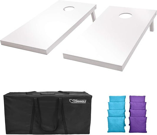 GoSports 4 ft x 2 ft Regulation Size Wooden Cornhole Boards Set - Includes Carrying Case and Over 100 Optional Bean Bag Colors