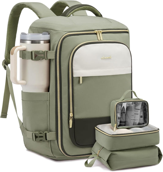 Backpack 40L Backpack 3 Packing 17" LOVEVOOK Large Travel for Women, TSA Approved with Cubes, Personal Item Bag Fits