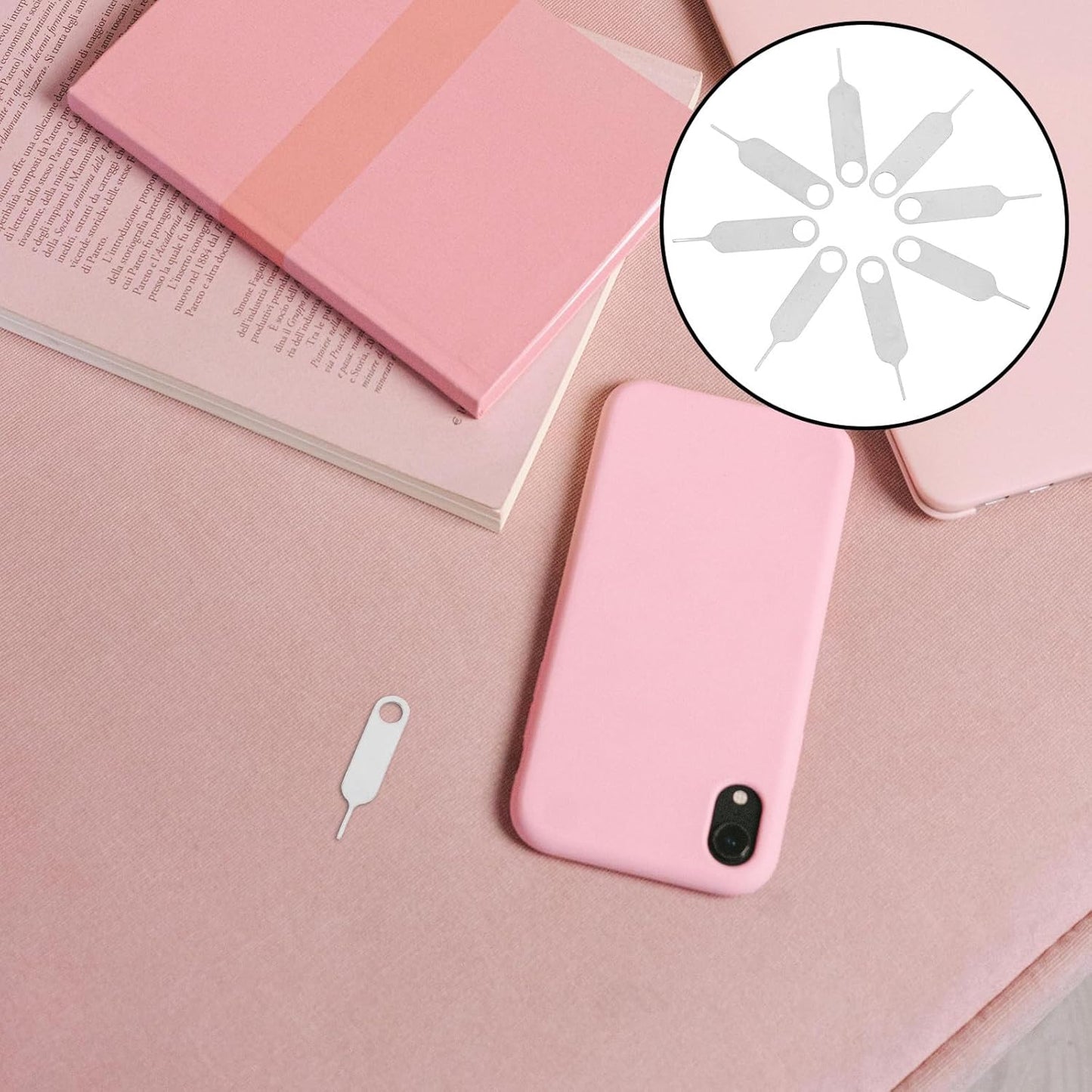 500pcs Beaupretty Universal Sim Card Removal Tool Stainless Steel Mobile Phone Ejector Pin for Sim Tray Accessory