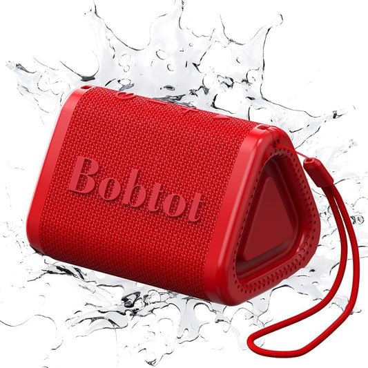 Bobtot IPX7 15H Portable Bluetooth Speaker Wireless, Small Shower Speaker Waterproof, Playing Time, Loud and Stereo