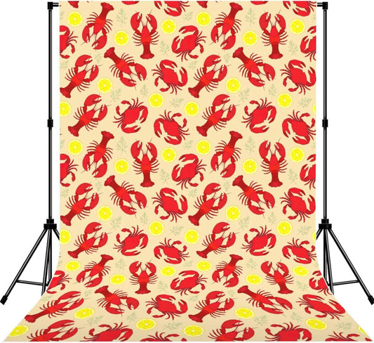 YQxwJL Lobster and Crab Print Studio Backdrop, Large Photo Backdrop for Professional Photography Studio and Events(No