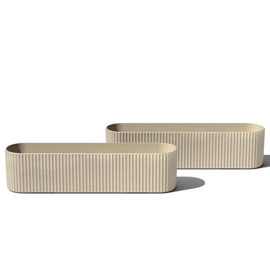 Veradek Demi Series Window Box Planter - Long Planter Box for Windowsill/Balcony | Durable Plastic-Stone Composite Material | Modern Décor for Flowers/Herbs
