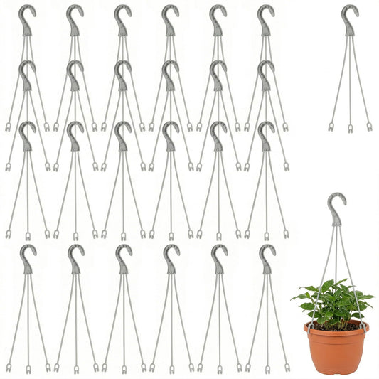DOITOOL 30 Pcs Plastic Hanging Basket Hooks, Triple Hook Replacement Chains for Plant Hanger Flower Pot Holder Outdoor Indoor Porch Garden Bird Feeder Lantern Accessories