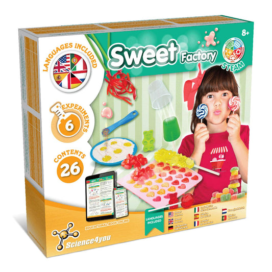 Science4you Candy Making Kit for Kids - Make Your Own Gummies, Lollipops and Much More, 26 Contents, Gummy and Sweet Moulds Included, Games, Stem Toys, Gifts for 8+ Year Olds Boys and Girls