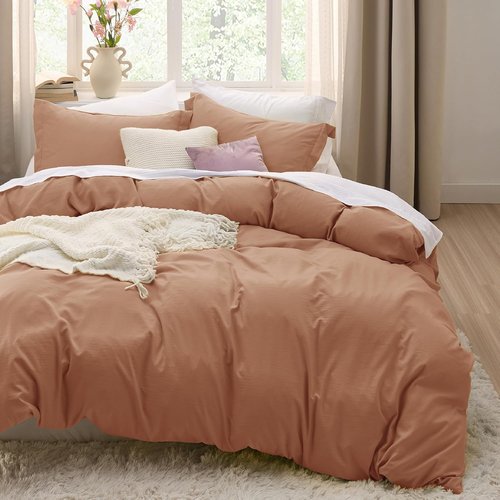 Bedsure California King Duvet Cover - Extra Soft Prewashed Cotton-Like Polyester Set, 104x98 Inches with Zipper Closure & 2 Pillow Shams