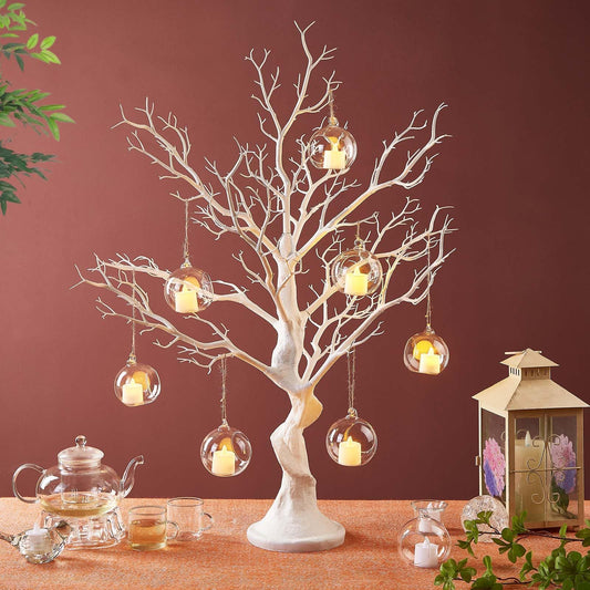 Panlaolao 33 Inch White Easter Tree Centerpiece - Spring Wedding Table Decor with Manzanita Branches for Easter, Birthdays, Baby Showers, Valentine's Day | Reusable Holiday Display with Easy Assembly