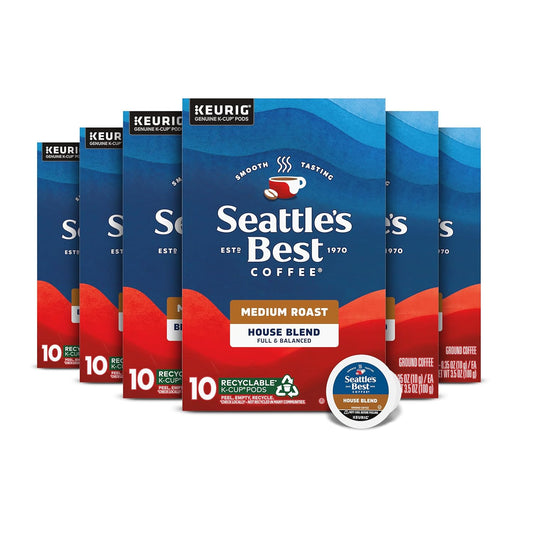 Seattle’s Best Coffee - Medium Roast K-Cup Pods | House Blend, 100% Arabica, 60 Pods Total