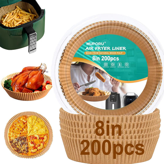Ninja Foodi Air Fryer Liners - 200 Disposable 8-Inch Round Circle Liners for 4QT & 5QT Models