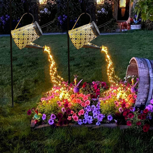 VOOKRY Solar Watering Can Lights, 2 Pack Retro Large Hanging Solar Lights Outdoor Decorative Waterproof Garden Decor for Outside Patio Yard Porch Lawn, Gifts for Mom Women Grandma Birthday