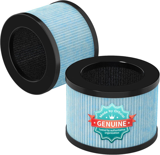 VOOPNU 2-Pack JH12 Replacement Filter - 4-Stage High Efficiency & Activated Carbon for 99.97% Pet Hair & Pollutants | Standard Version, Blue