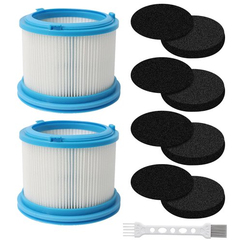 2 Pack Washable Filters Replacement Compatible with Bissell 4052 4039 4137 PowerClean FurGuard 280W and FurFinder 200W Self-Standing Cordless Vacuums, 2 Filters and 4 Pre-Filter Pads & 1 Brush