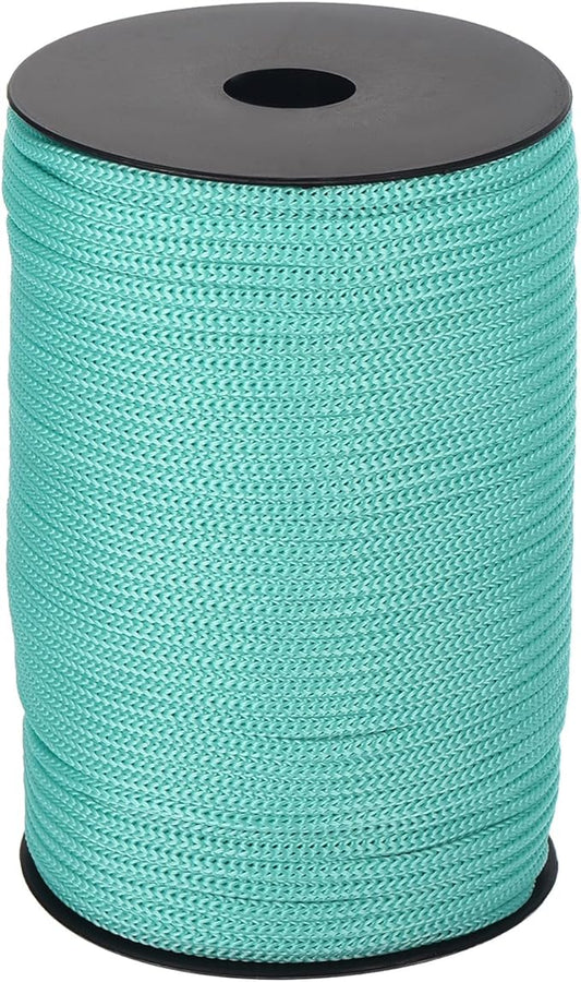 MECCANIXITY 5/32 Inch Polypropylene Rope Braided Ropes, 328ft Camping Rope Hollow Utility Cord for Clothesline, Hiking, Outdoor, Light Blue