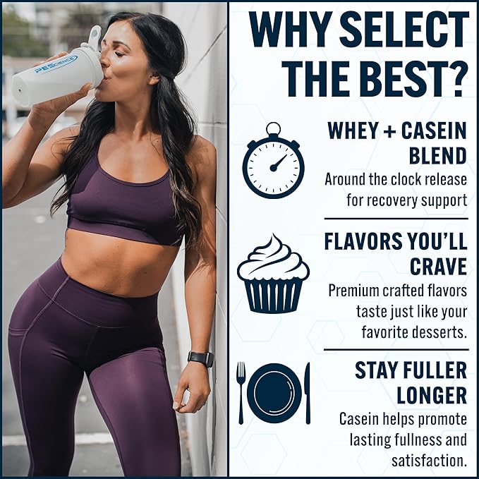 PEScience Select Protein Powder, Whey and Casein Blend, Clean Protein Powder for Women and Men, Low Calorie, Low Carb, Keto Friendly, Gluten Free - Strawberry Cheesecake - 5 Servings