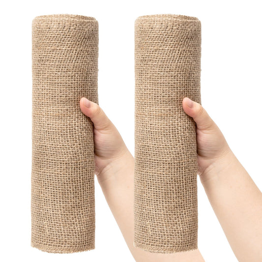 12 Inch Natural Burlap Fabric Roll - 10 Yards Jute Fabric Ribbon for DIY Gift Wrapping Craft Projects, Wedding & Christmas Home Decoration (30 cm, 12 in)