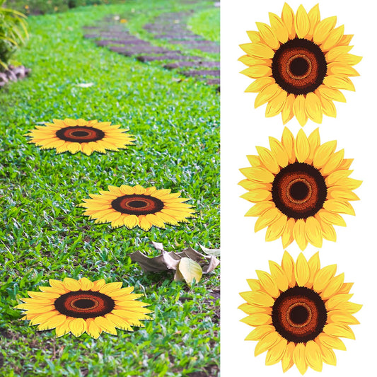 Tandefio 3 Pcs Sunflower Stepping Stones for Garden 12 Inch Decorative Stepping Stones Outdoor Heavy Duty Walkway Iron Pavers for Garden Decor Indoor Outdoor Patio Yard, Yellow Sunflower