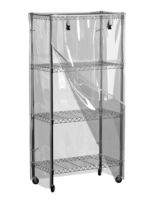 IndigoTempest9 Heavy Duty Wire Rack Cover – Transparent PVC, Waterproof, Dustproof, Full Visibility, 48 x 18 x 72 inches, Cover Only