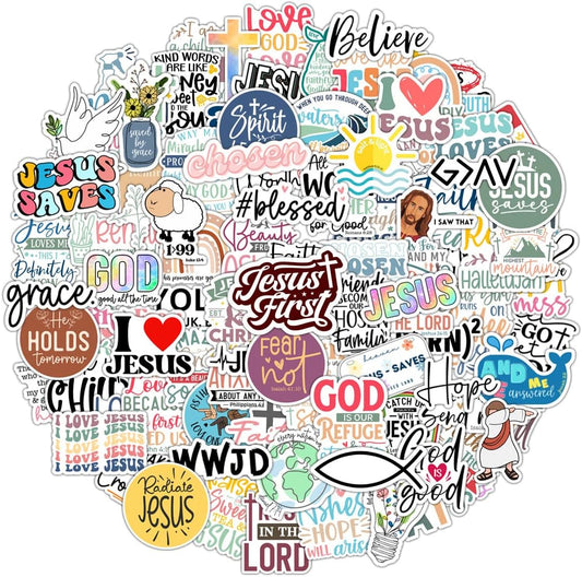 Skiennix 100 Pack Christian Stickers - Waterproof Vinyl Bible Verse Designs for Kids & Teens | Perfect for Water Bottles, Laptops, and Phone Cases