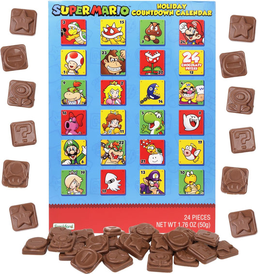 Super Mario Advent Calendar 2025 - 24-Day Countdown with Chocolate Treats | 1.76 Ounces