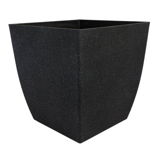The HC Companies Santa Fe Square Self-Watering Pot - Lightweight Plastic Planter for Herbs & More - Durable Plant Pots for Indoor Plants & Outdoor Plants (12" Black Sand, Pack 1)