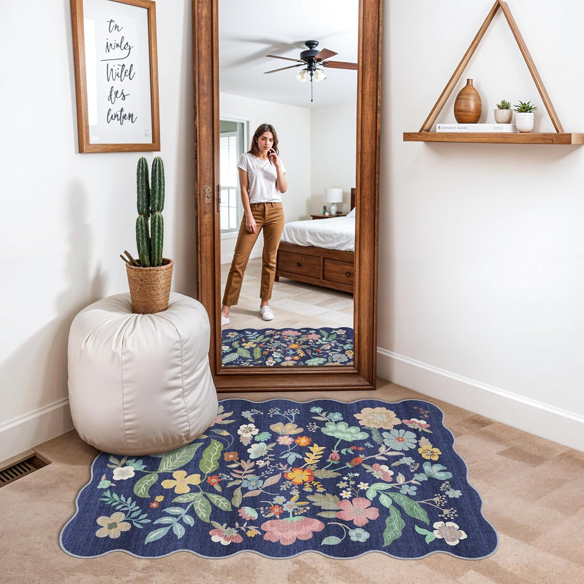 Skiennix Washable Area Rug - Easy-Clean Non-Slip Carpet for Entryway & Bedroom | Stain-Resistant, Durable Low Pile (2x3, Purple)