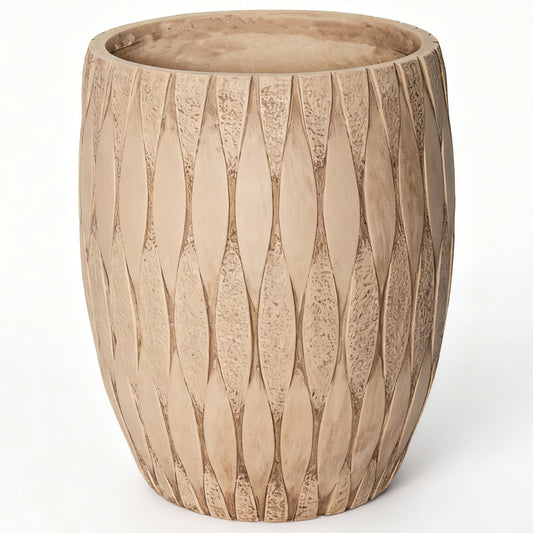 Panlaolao 16" H x 14" Dia Concrete Planter with Drainage Hole-Large Decorative Cement Plant Pot for Indoor or Outdoor Use-Heavyweight Modern Container for Patio, Garden, or Home Décor