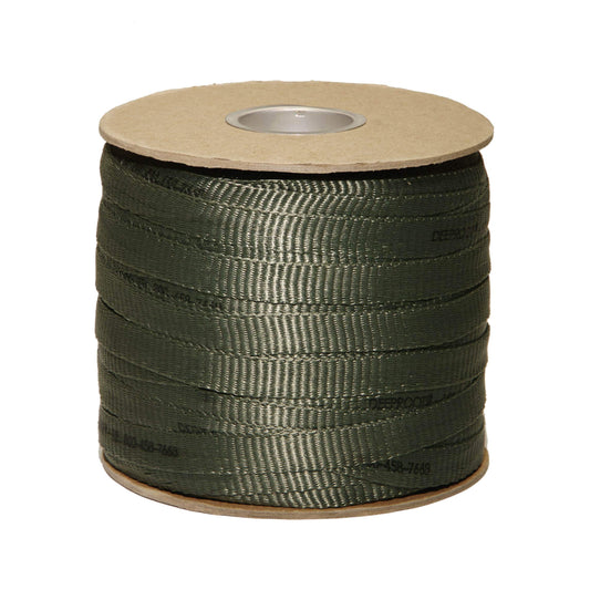 DeepRoot ArborTie Tree Straps for Staking and Guying, Flexible Tree Support Straps, Versatile Tree Rope, Tree Ties For Street Trees, Orchards, and Landscape Trees, 500’ Roll, Olive (AT 5G)