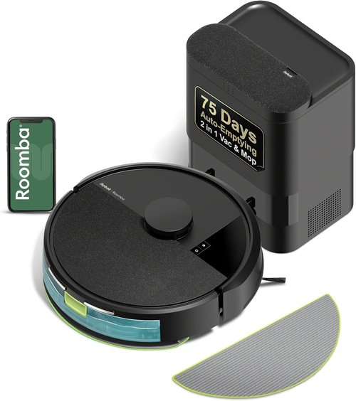 iRobot Roomba 104 Vacuum & Mop Robot - Self-Emptying for 75 Days, Powerful Suction, Ideal for Pet Hair | Smart Navigation