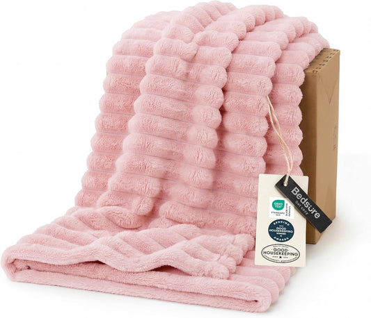 Bedsure GentleSoft Twin Fleece Blanket - Super Soft Coral Pink Cozy Throw for Women | 60x80 Inches