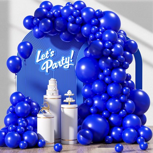 Awenztech Royal Blue Balloon Arch Kit - 120 Pcs of Latex Balloons in Various Sizes for Celebrations