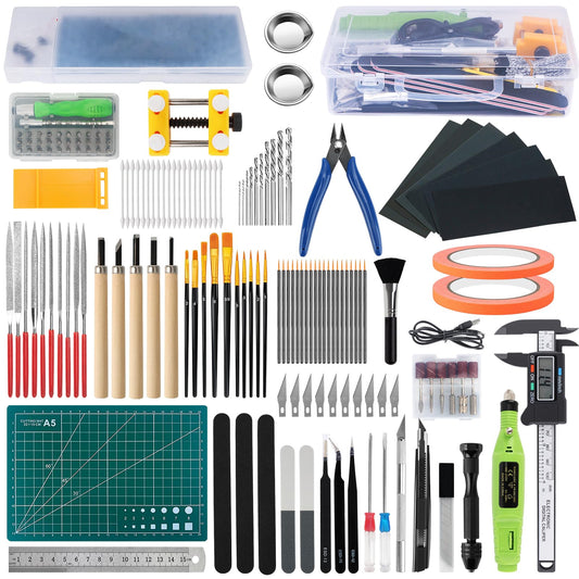 Gundam Tool Kit, 192 Pcs Professional Model Tool Kit for Gundam, Modeling Tools for Models with Decals Sticker Operated Box, Model Building Tools Hobby Tools Craft Set for Repairing Fixing Painting