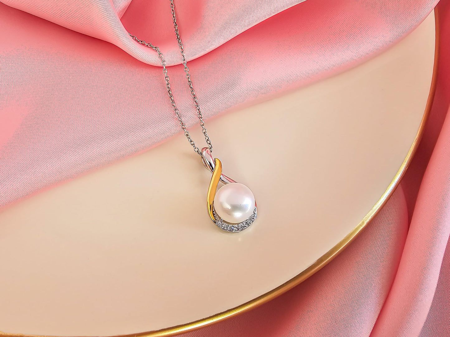 Gifts For Wife Wedding Anniversary - mothers day gifts - AAA+ Real Pearl Necklaces For Women (18k Gold Platting 925 Sterling Silver) mother's day necklace ideas Birthday Freshwater Pearl Necklace
