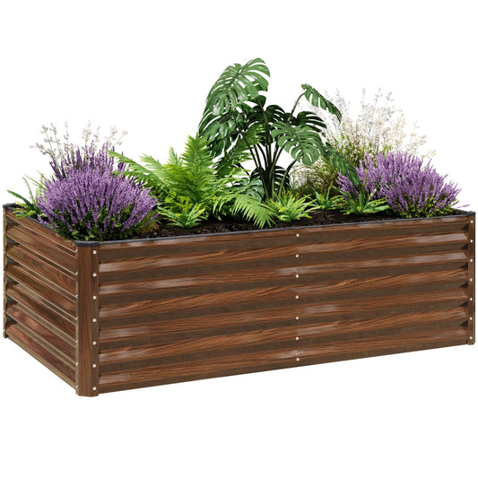 SnugNiture Galvanized Raised Garden Bed 6x3x2FT Outdoor Large Metal Planter Box Steel Kit for Planting Vegetables, Flowers