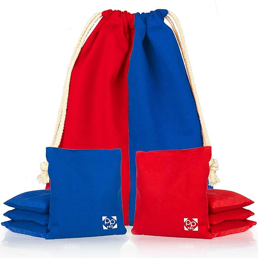Professional Cornhole Bags - Set of 8 Regulation All Weather Double Sided - Sticky Side/Slick Side Bean Bags for Pro Corn Hole Game